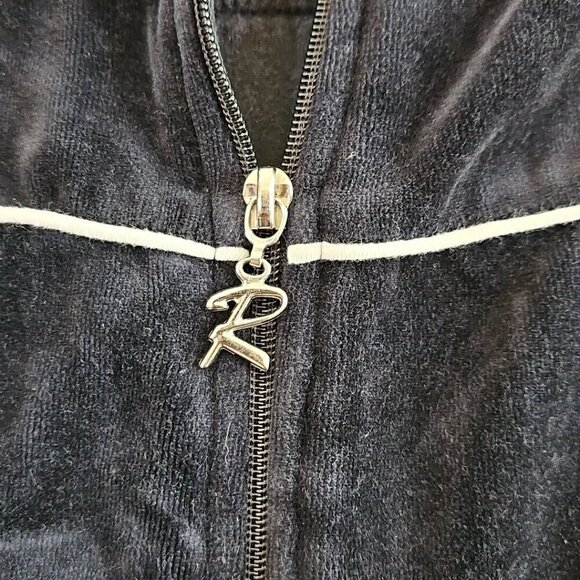 Red Zone Sleeveless Jumpsuit Women's Size M Black Velour Drawstring Wide Leg EUC - Picture 5 of 16